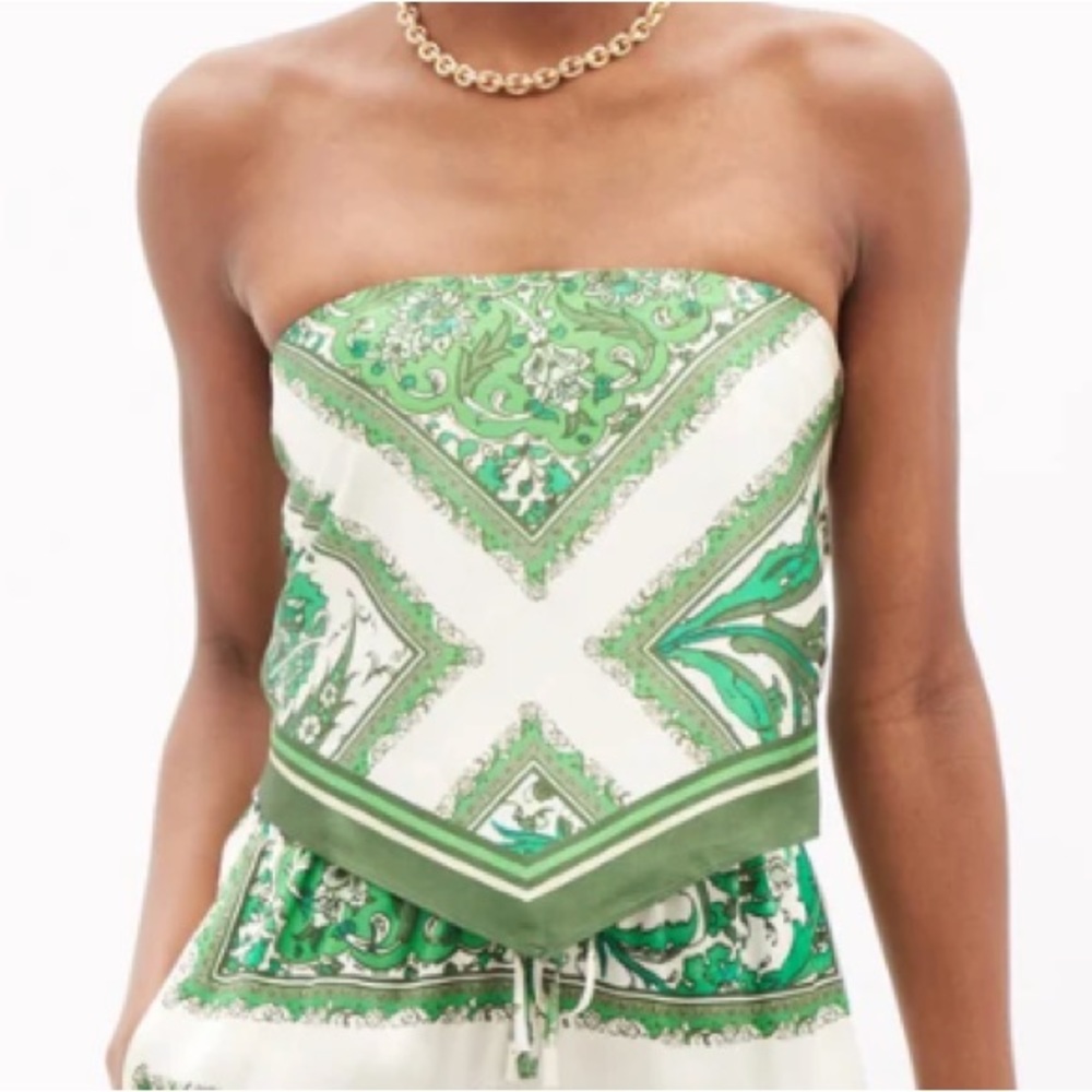 Alemais Strapless Silk Top - size 8